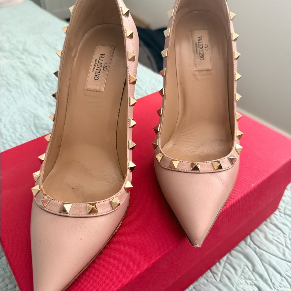 Valentino Blush Pink Studded Heels